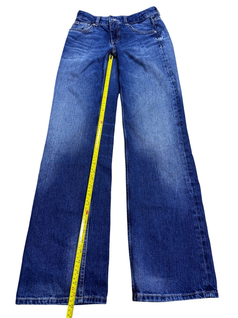 ZARA TRF Wide Leg Low Rise Jeans Indigo 100% Cotton Size 2 New - Picture 5 of 10